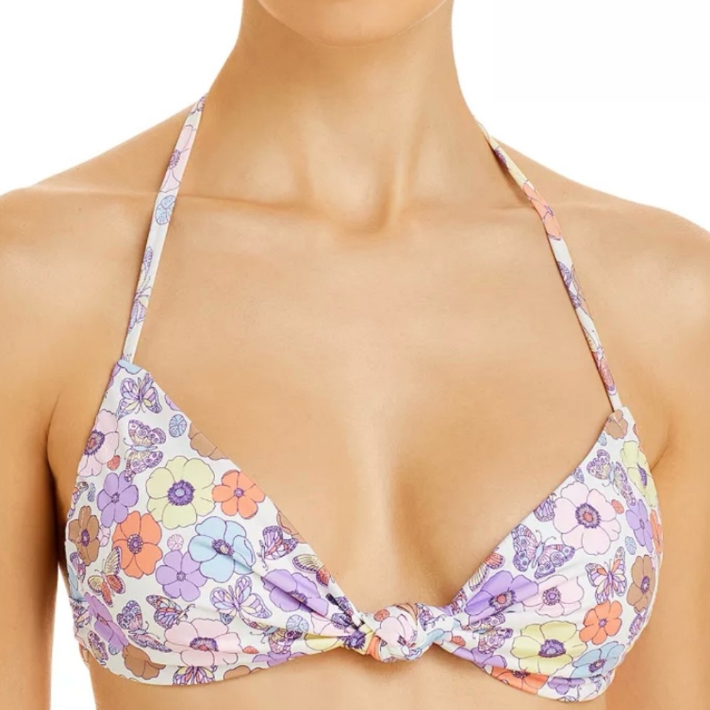 Frankie's Bikinis Pastel Floral Bikini Top